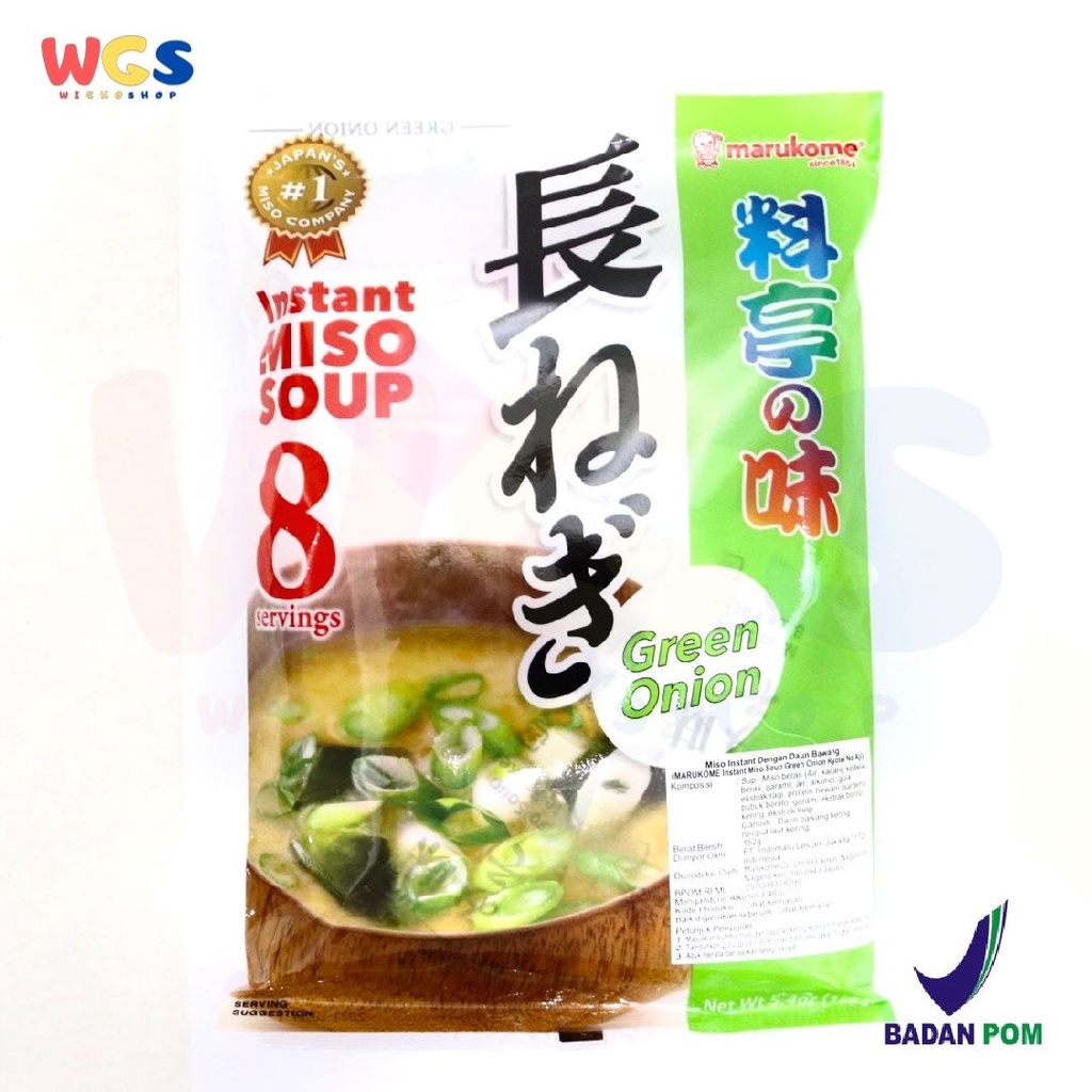 Marukome Instant Miso Soup Green Onion 8 Serving Ryotei No Aji 152g - Bumbu Miso Japan