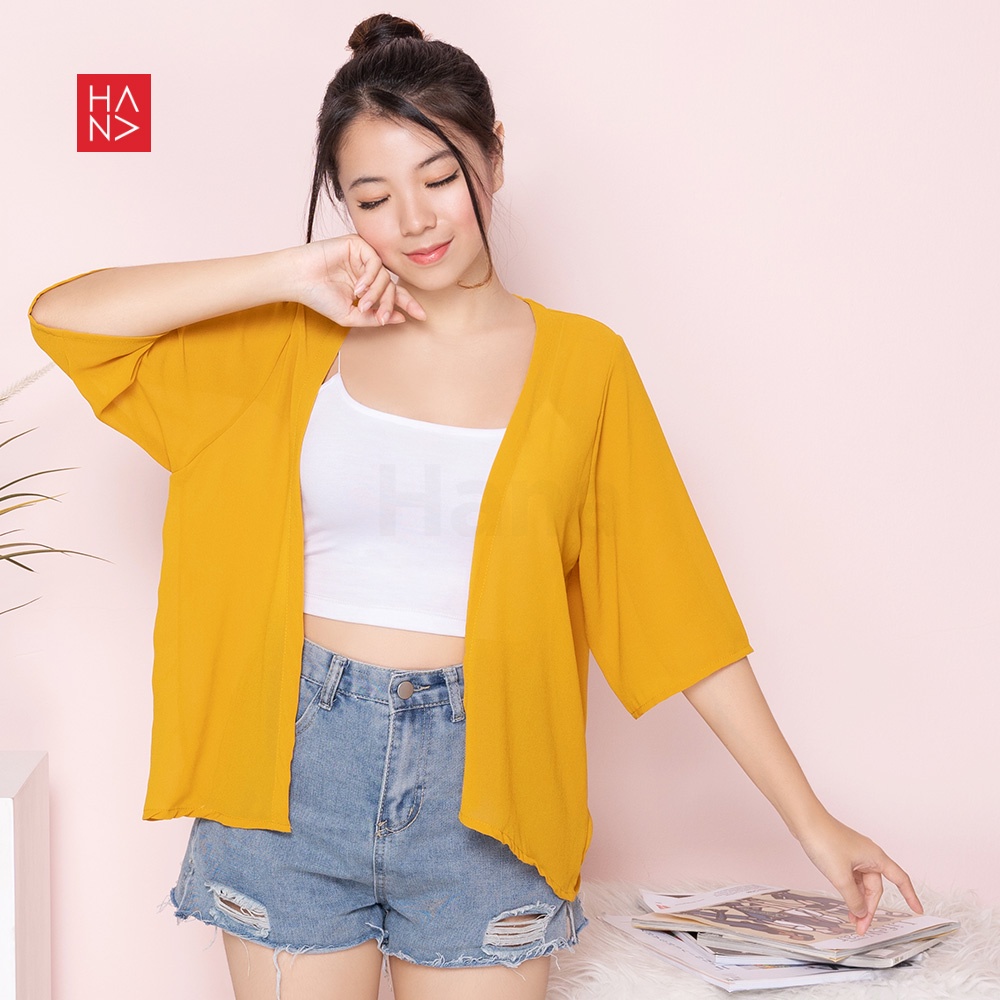 Hana Fashion - Lucia Basic Casual Cardigan Outer Kimono Simple Wanita -  SB136