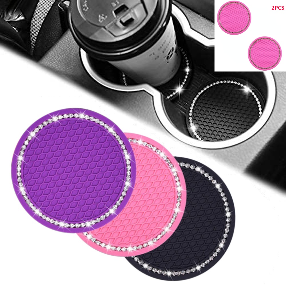 Tatakan Gelas Mobil Cup Holder PVC Premium Tatakan Gelas Mobil Cup Bottle Holder Anti-Slip Pad Mat Silica Gel Universal Cup Holder Insert Coaster Aksesoris Interior Mobil Auto Anti Slip Mat