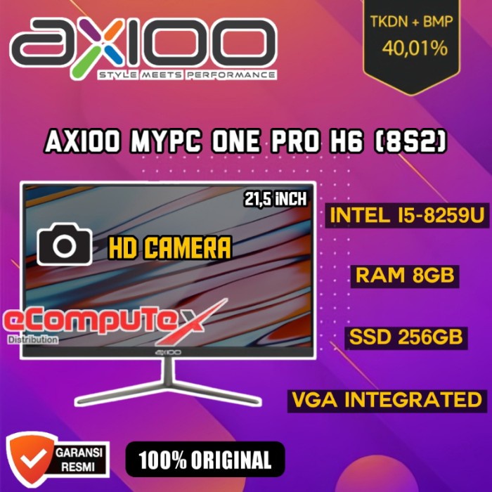 PC AIO AXIOO MYPC ONE PRO H6 (8S2) i5 RAM 8GB 256GB 21&quot;FHD TKDN RESMI