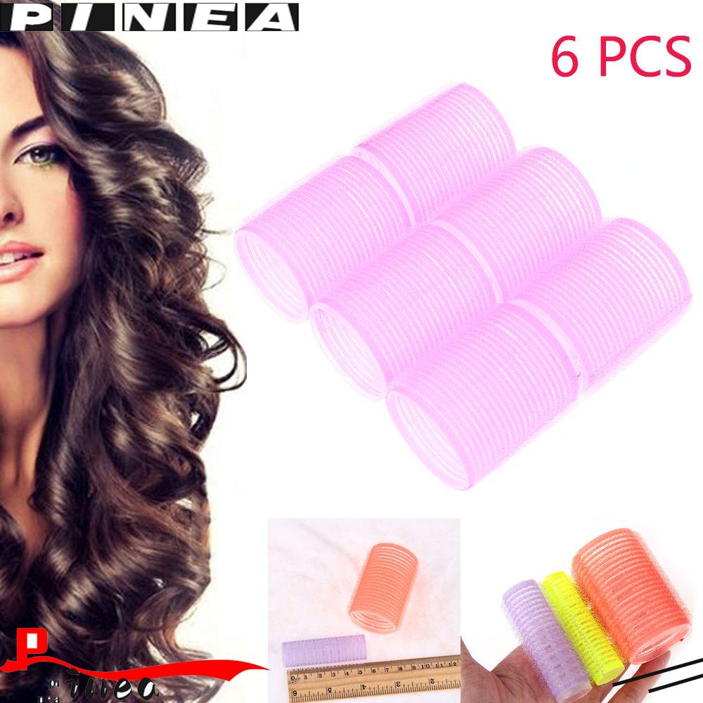 6Pcs Rol Pengeriting Rambut Multi Ukuran Warna Acak Untuk Salon