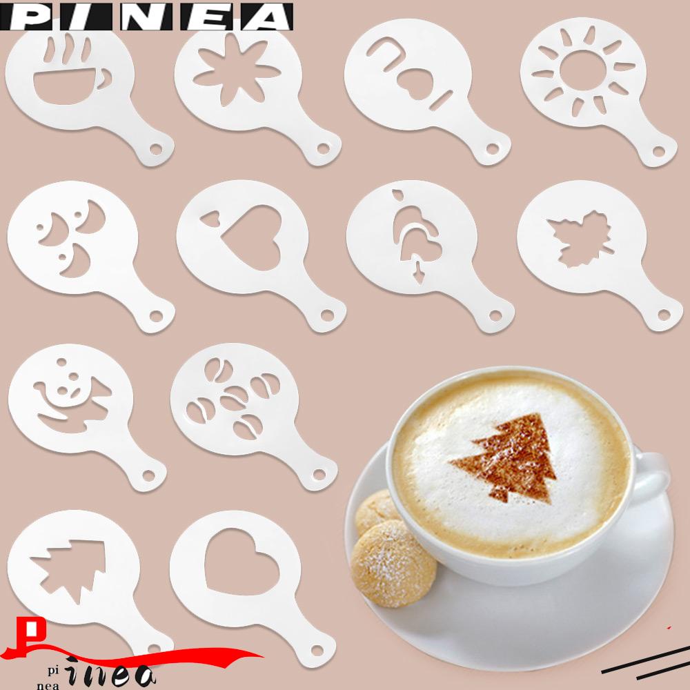 Nanas 16pcs Coffee Art Stensil DIY Kue Latte Alat Busa