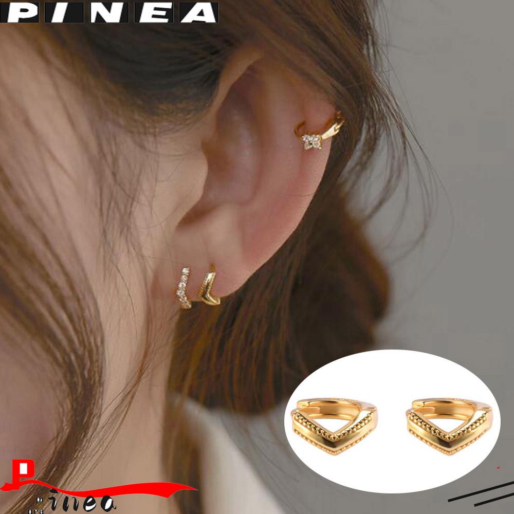 Nanas Hoop Kecil Hoogie Anting-Anting Perhiasan Fashion Batu Mengkilap Tragus Tulang Rawan Helix CZ Earrings