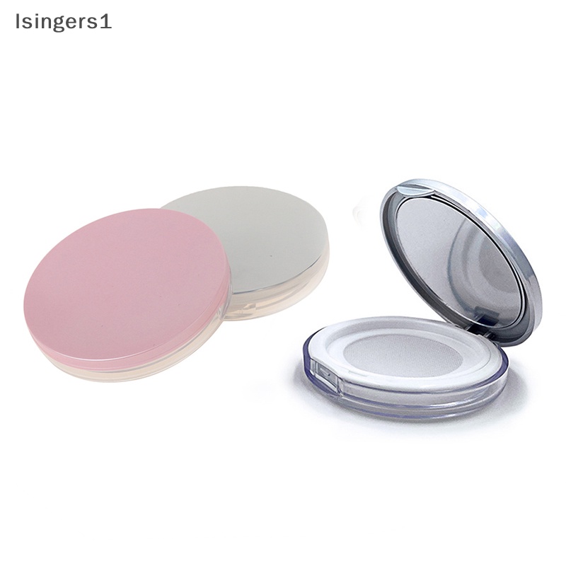 [lsingers1] Ayakan Kosmetik Kosong Portabel Wadah Toples Longgar Kotak Puff Case Dengan Cermin Butik