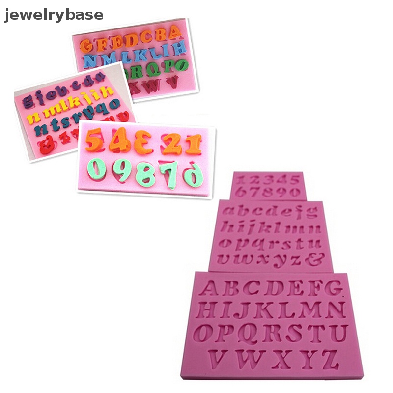 [jewelrybase] 3pcs Baru Mini Huruf &amp; Angka Silikon Buatan Tangan Fondant Kue Decorag DIY Cetakan Butik