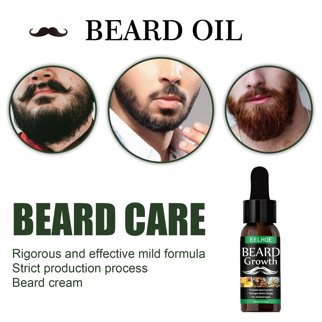 EELHOE Beard Growth Oil 30ml Minyak Penumbuh Brewok Jambang Jenggot dan Kumis (Memaksimalkan Pertumbuhan Brewok 30ml) Original