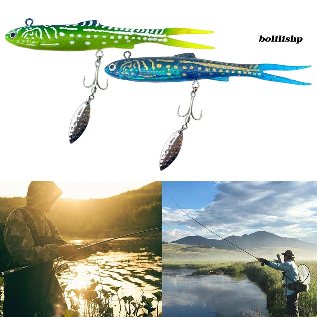 Bo-28g/14.5cm Umpan Umpan Treble Hook Garpu Ekor Payet Memancing Buatan Umpan Angling Perlengkapan