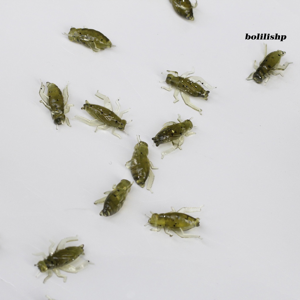 Bo-20pcs 2.5cm/0.6g Soft Lures Realistis Tampil Digunakan Kembali Kompak Ketangguhan Tinggi Meningkatkan Tingkat Memancing Kriket Serangga Fleksibel Mini Umpan Angling Perlengkapan Memancing