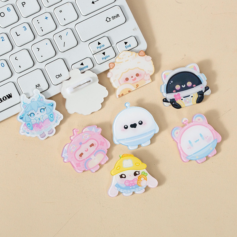Kartun Kartun Kartun Bros Akrilik Lencana ins Gaya Lucu Perhiasan Tas Sekolah Liontin Pesta Bros