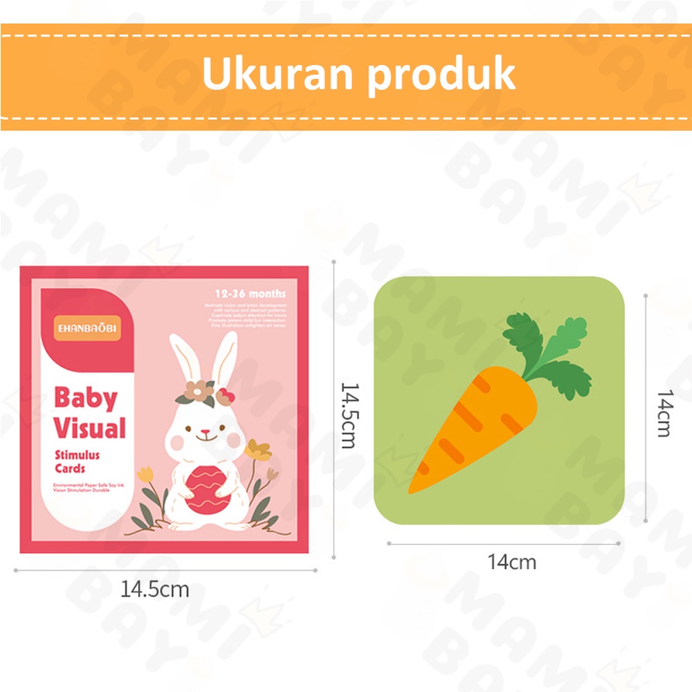 Mamibayi Baby Visual Flash Card Pintar Stimulasi Visual Mainan Bayi Edukasi