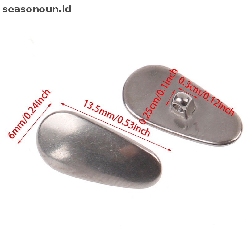 Seasonoun 1pasang Nose Pads Titanium Teardrop Screw-in Untuk Penahan anti Slip Kacamata.