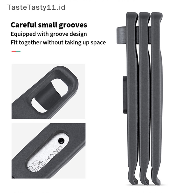 Tastetasty 3pcs Bike steel Core Bike Tire levers Set kit Pengungkit Ban Sepeda Bahan Plastik ABS Kekuatan Tinggi Dengan Baja Di Dalam.