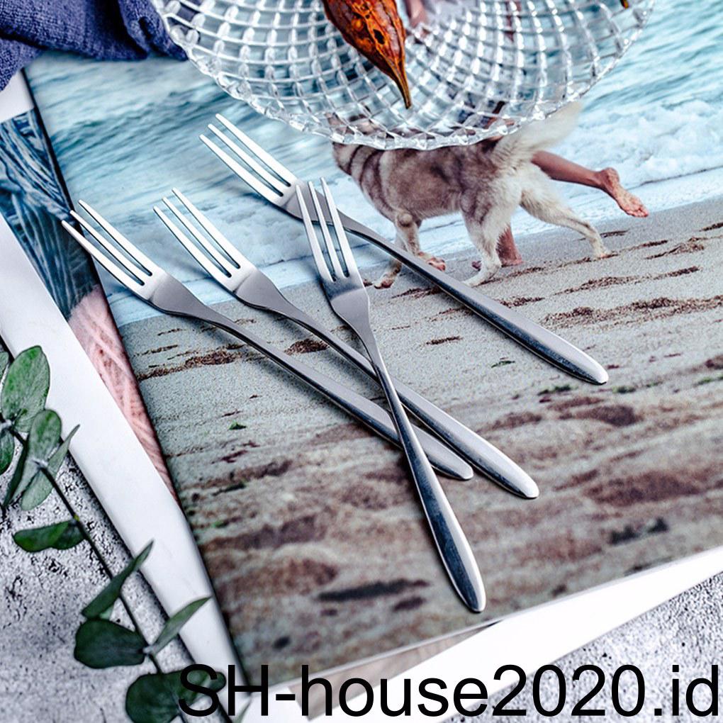 3buah Garpu Kue Stainless Steel Pastry Cookie Sendok Garpu Picks Bar Hotel Cafe Rumah Dapur Sendok Garpu Peralatan Makan