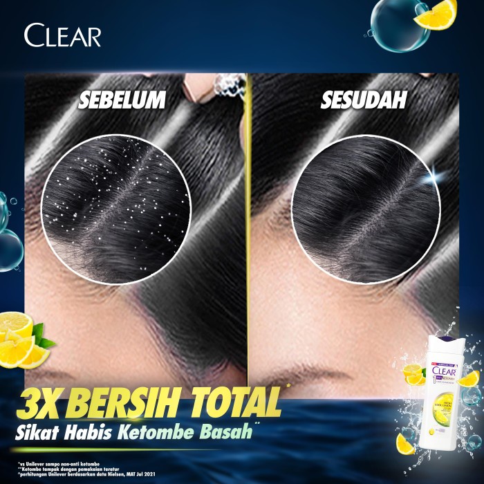 CLEAR Shampoo Anti Bacterial Fresh Cool Lemon 160Ml