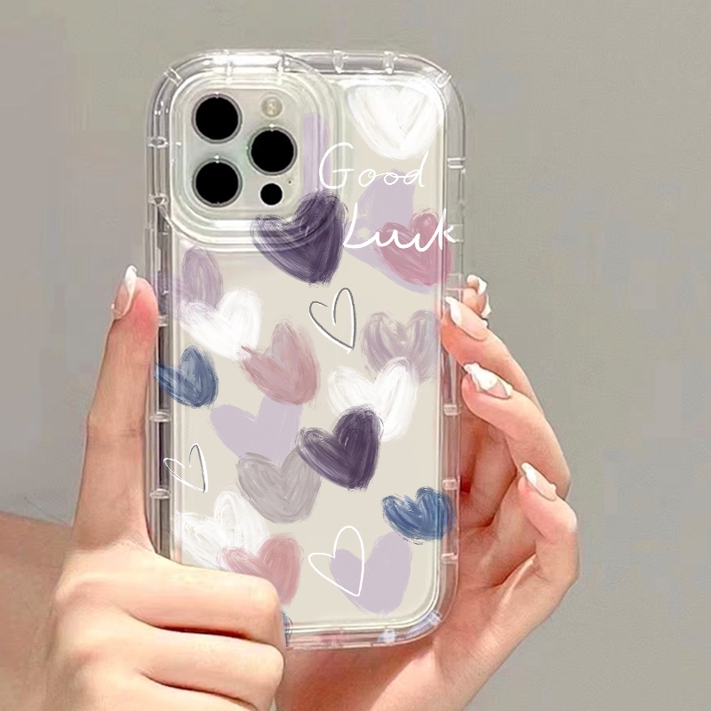 Heart Soft Case Untuk Samsung A14 A13 A11 A12 A10 A10S A31 EU A51 A52 A52S A50 A50S A30S A32 A33 A03 A22 A23 A71 A73 A02 A03 S22 S23 Plus Ultra FE Airbag Shockproof Cover