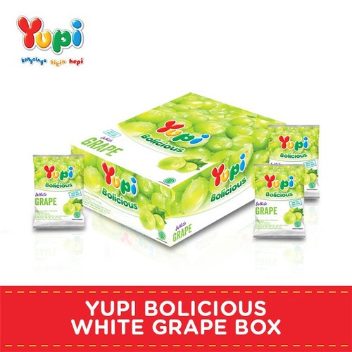 

Yupi Bolicious White Grape box isi 24 PCS / Yupi Permen Lunak