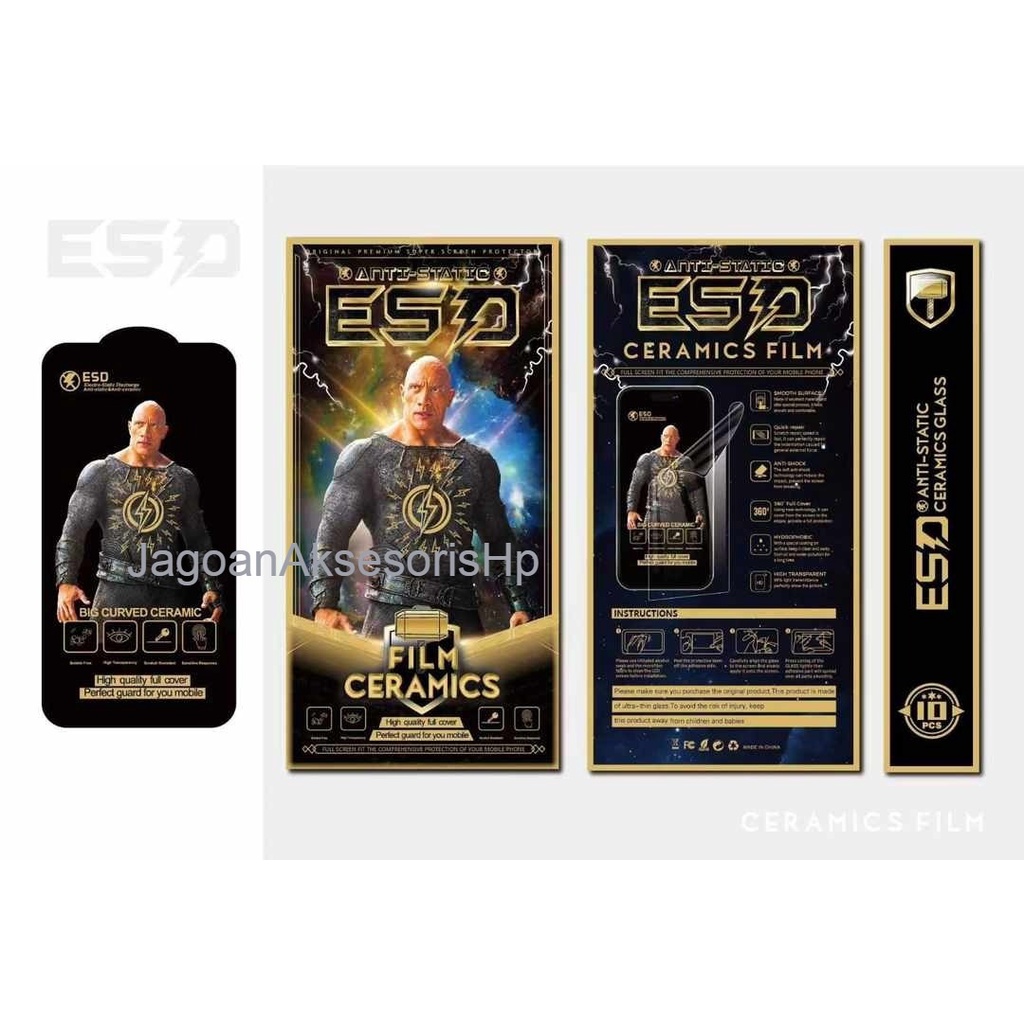 Ceramic Anti Static ESD A13 4G/A13 5G/A14 5G/A22 4G/A22 5G/A23/A33/A34/A53/A73 Anti Sidik Jari Full Cover Big Curved Ceramic Anti Gores