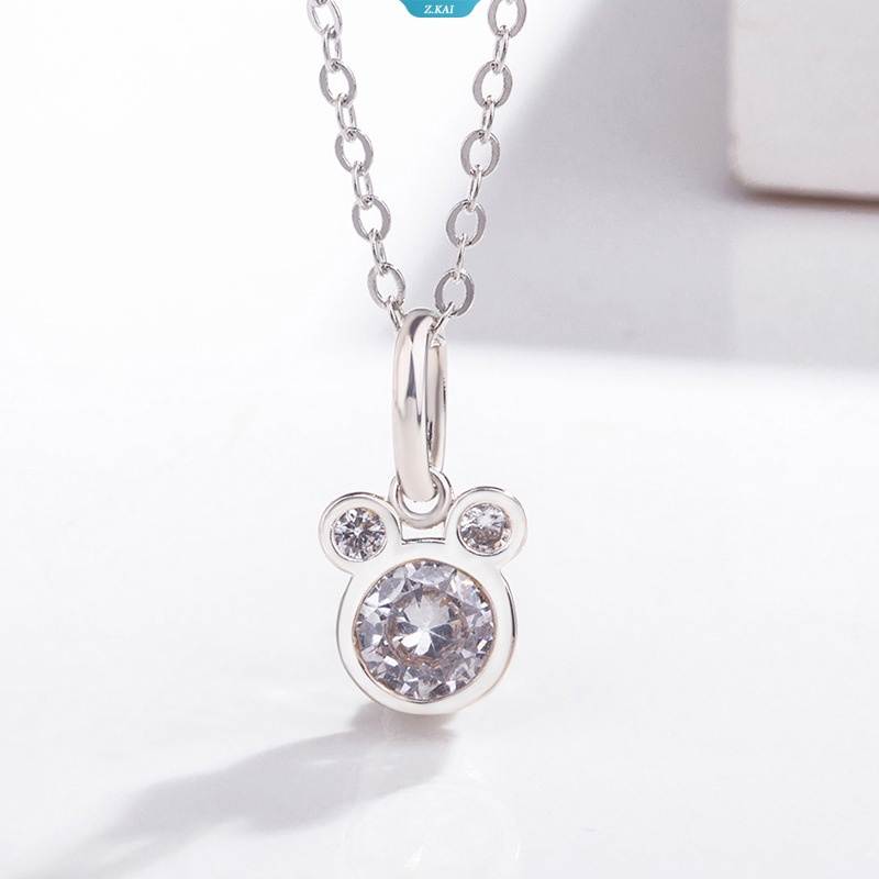 Fashion Kartun Mickey Zirkon Liontin Kalung Untuk Wanita Trendi Pesona Choker Kalung Rantai Link Hewan Kalung Perhiasan Hadiah [ZK]
