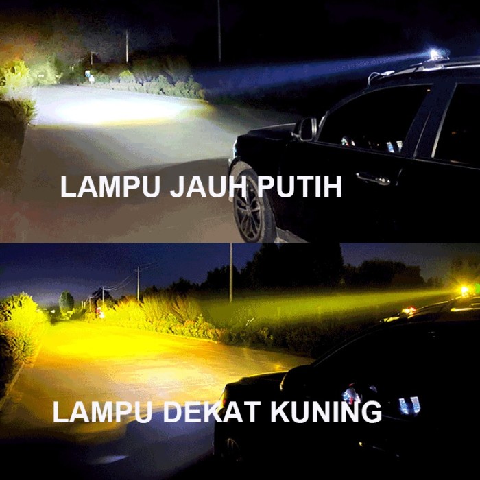 Lampu LED Motor dan Mobil 2 Mode Lampu Dekat Kuning/Lampu Jauh Putih - Satu