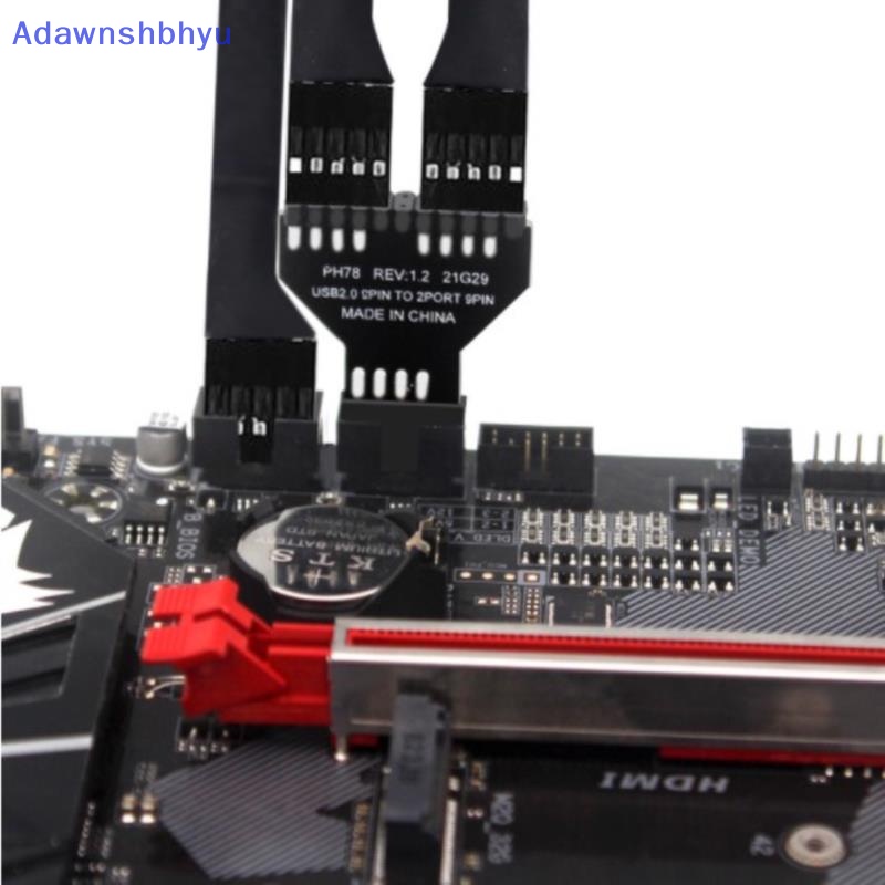 Adhyu Header HUB USB 9-pin USB 2.0 Adaptor Konektor 9pin Untuk Splitter RGB ID