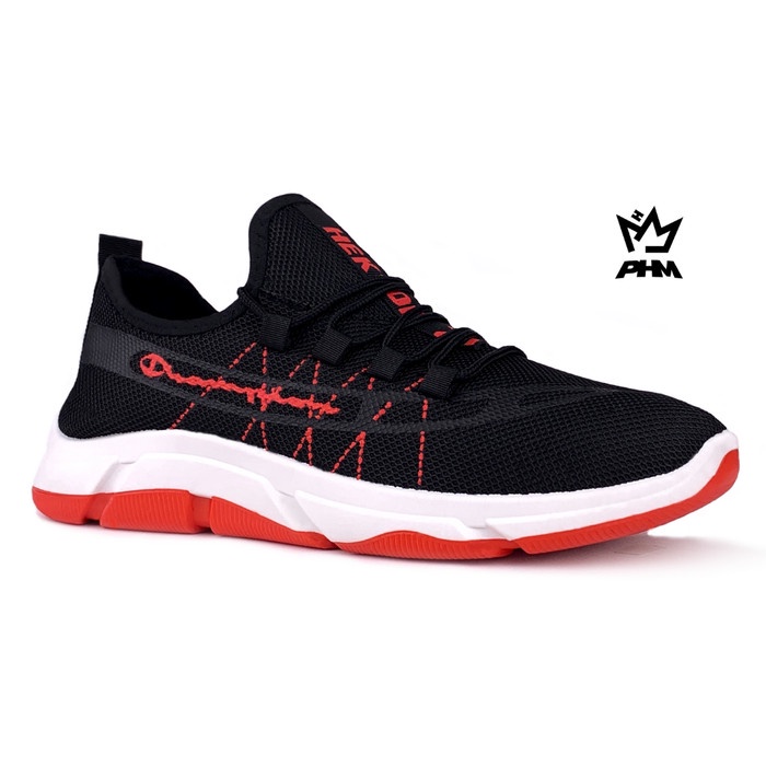 (COD) PHM Shoes Sepatu Pria Sneakers Import Sepatu Olahraga Kasual PHM205 - Merah, 40