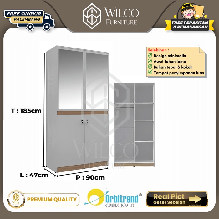 Lemari Pakaian Minimalis 2 Pintu Orbitrend / Lemari Baju Anak 2 Pintu