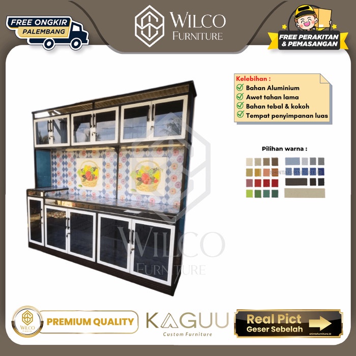 Lemari Piring Aluminium 5 Pintu / Lemari Dapur Jumbo / Rak Piring PLG