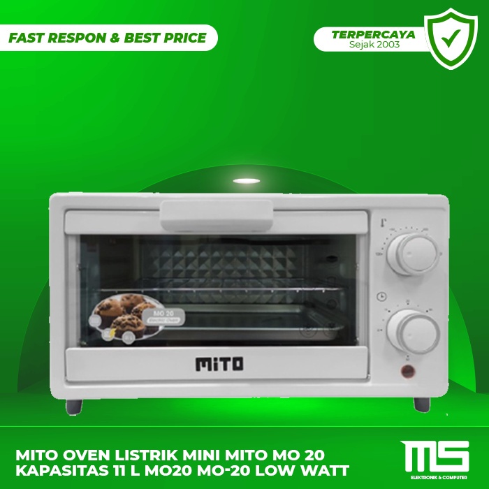 MITO OVEN LISTRIK MINI MITO MO 20 KAPASITAS 11 L MO20 MO-20 LOW WATT