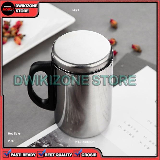 [GROSIR] GELAS MUG THERMOS STAINLESS STEEL 500ML 500 ML 0.5L 0,5L 0.5 0,5 L BAJA TAHAN KARAT PANAS GAGANG SERBAGUNA MULTIFUNGSI