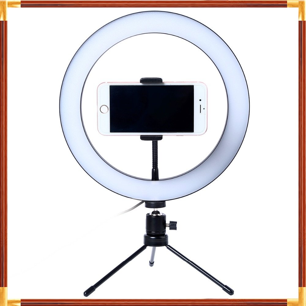 MURAH Lacyfans Halo Ring Light LED 120 LED 10 Inch Holder+Mini Tripod - RL-128 - Black MURAH