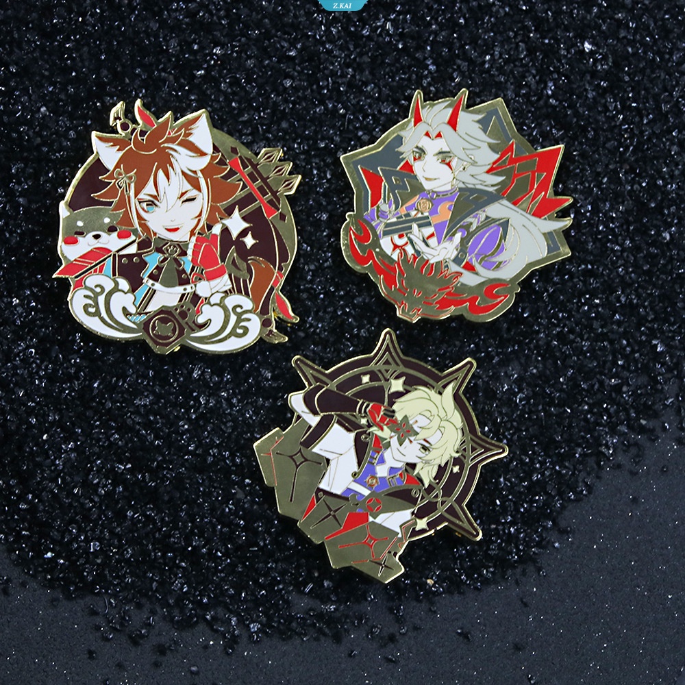 Mini Kartun Genshin Dampak Karakter Enamel Pin Indah Keqing Xiao Zhongli Klee Hutao Qiqi Ganyu Lapel Badge Perhiasan Hadiah [ZK]