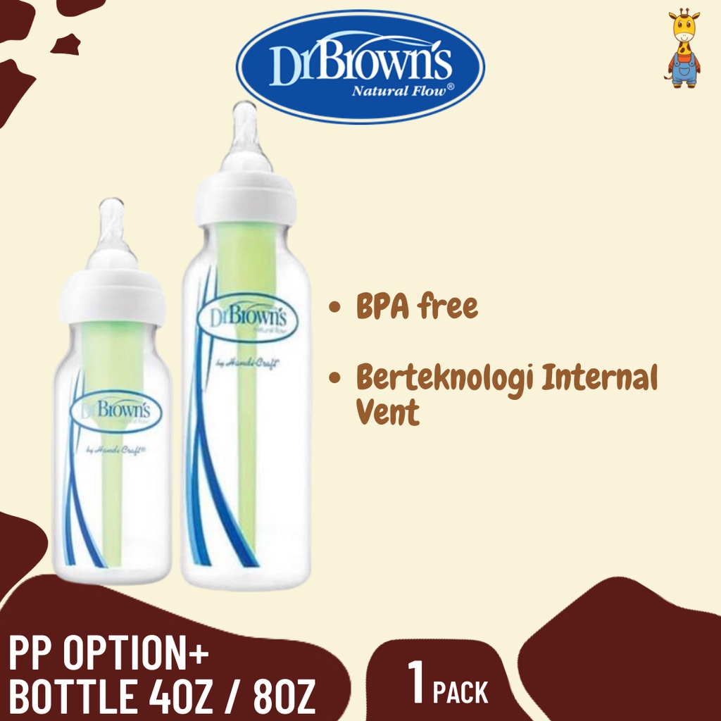 Dr.Brown's PP Option+ Bottle  4oz / 8oz / Botol Bayi