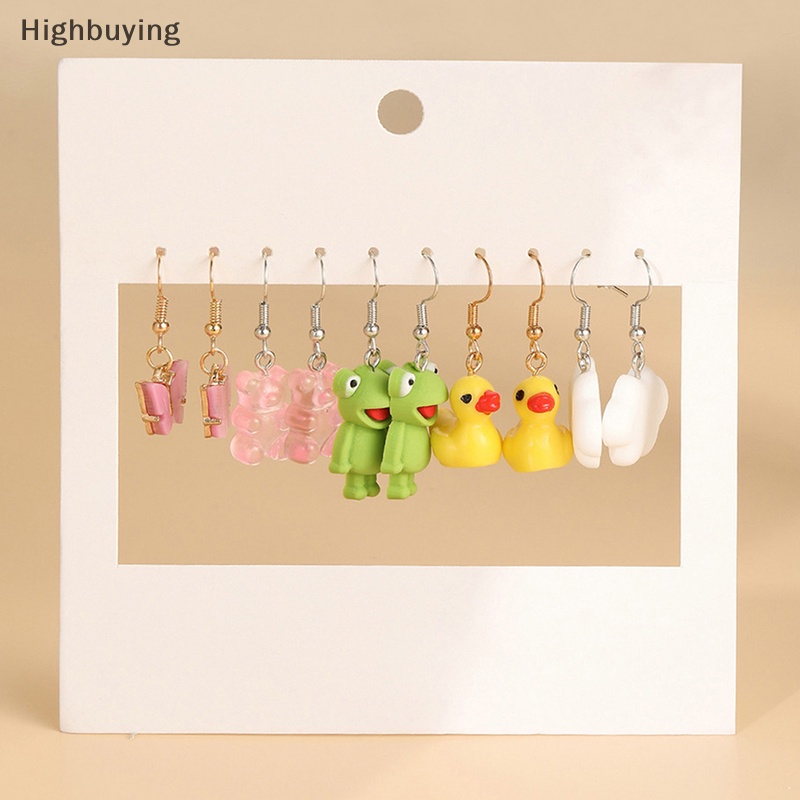 Hbid Kartun Kupu-Kupu Bebek Anting Set Untuk Wanita Gadis Geometris Lucu Hati Jamur Drop Earrings Tren Perhiasan Anak Hadiah Glory