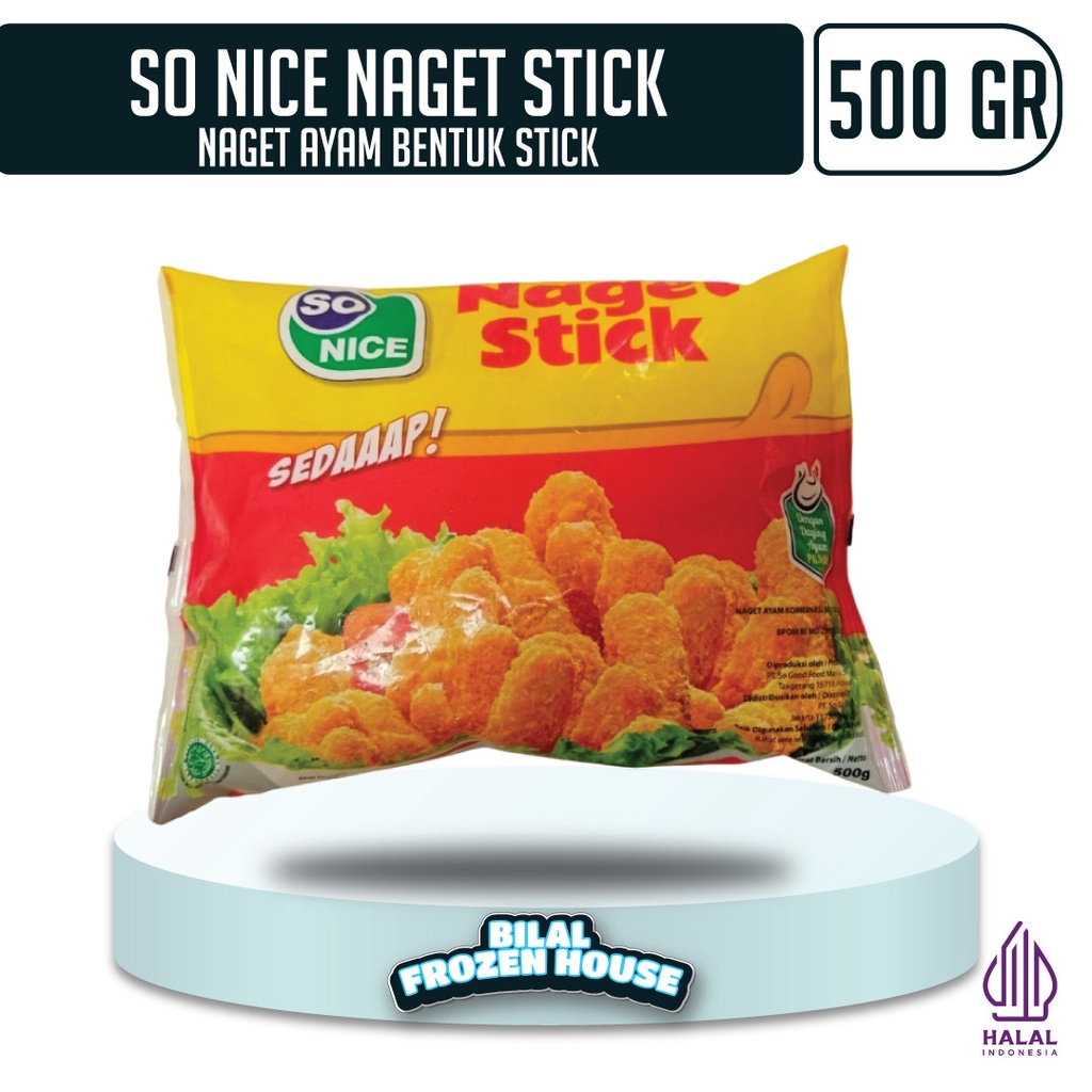 

So Nice Sedaap Nugget Stick 500gr- Nugget Ayam Kombinasi Bentuk Stik