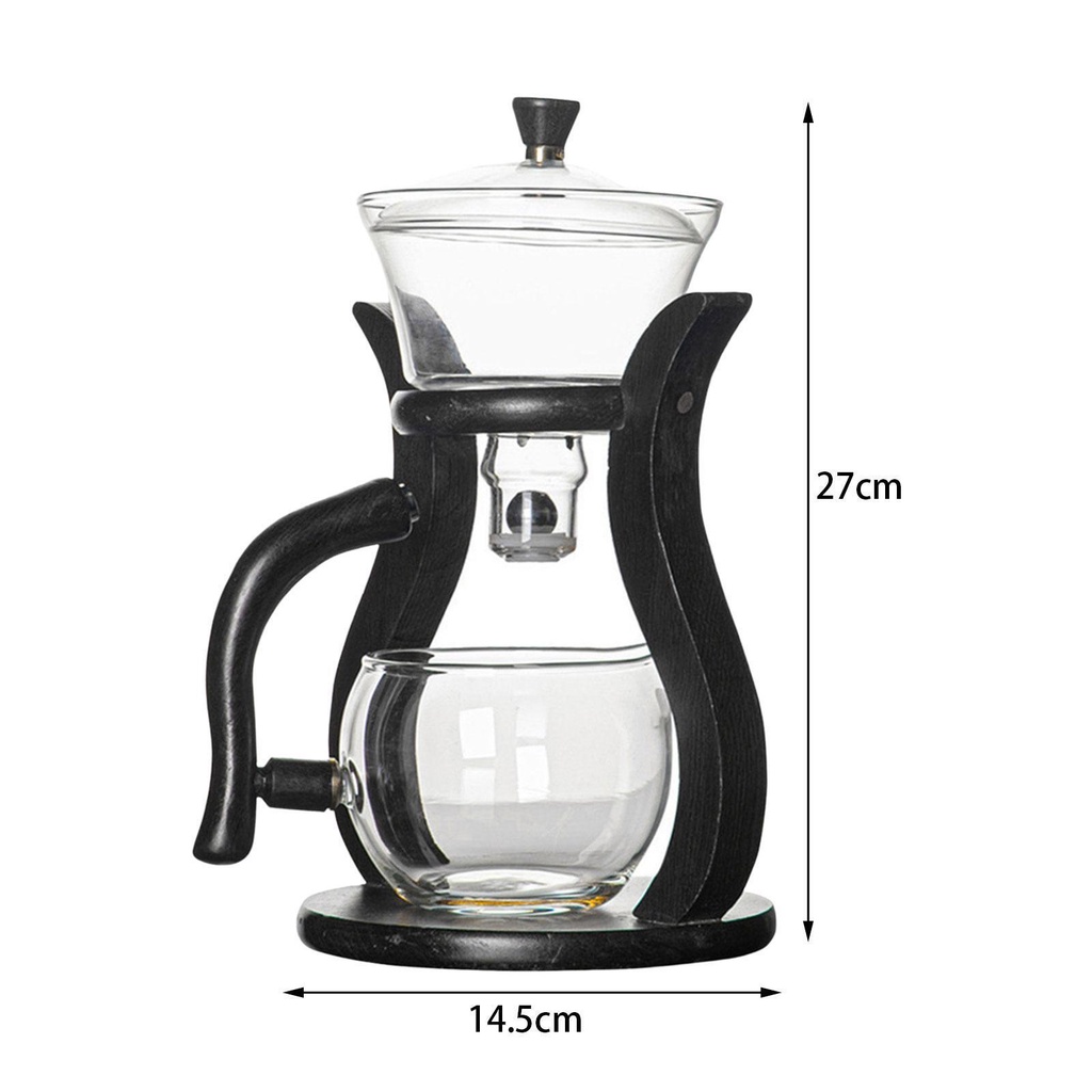 Tea Set Kaca Kungfu Malas Bening Dengan Cangkir Magnetic Water Diversion
