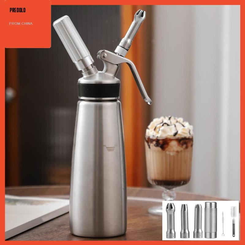 [Predolo] Whipped Cream Dispenser Pembuat Krim Bahan Stainless Steel Untuk Dessert Gourmet Kue