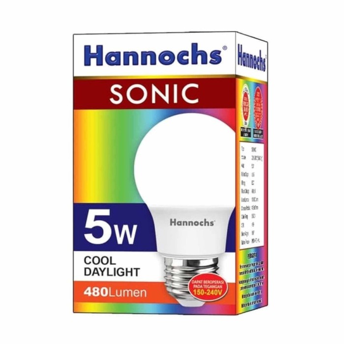 Lampu/Bohlam Hannochs LED SONIC 5 Watt Putih/Kuning