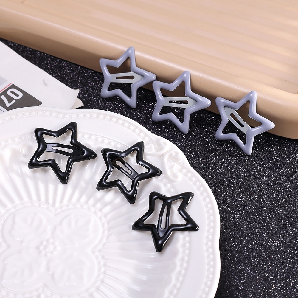 Grosir/y2k Style Women Hair Clip/Hot Girls Vintage Pentagram Star Hip Hop Hairpin/Ladies Simple Hair Pin/Jepit BB Cewek/Aksesoris Rambut Elegan