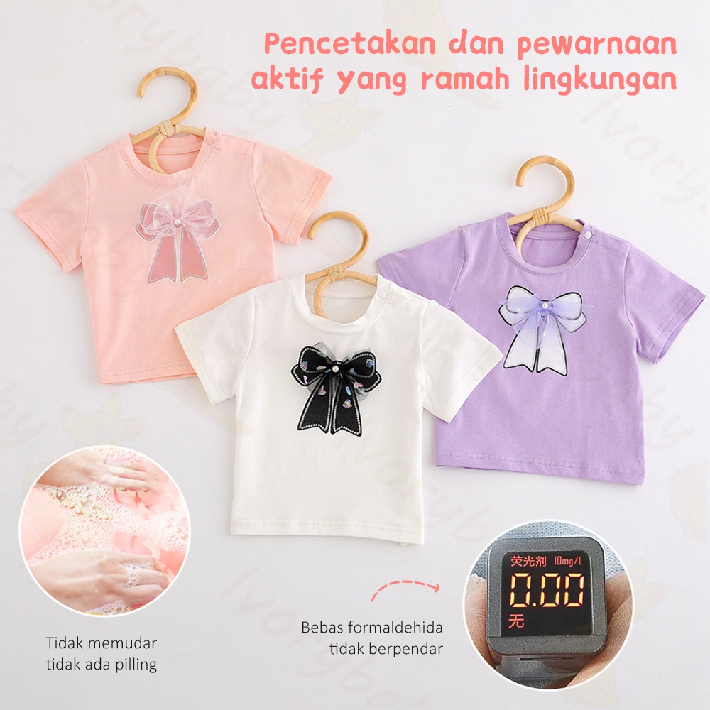 Ivorybaby Pakaian baju kaos bayi anak pendek import T-shirt bayi perempuan Pakaian baju anak