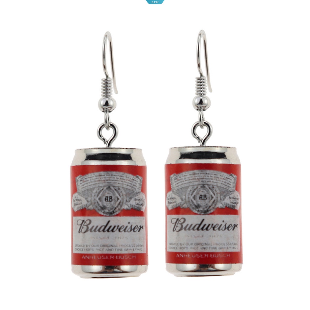 1pasang Botol Bir Nanas Beer Coke Red Bull Earrings Fashion Kepribadian Kreatif Botol Minuman Anting Perhiasan [ZK]