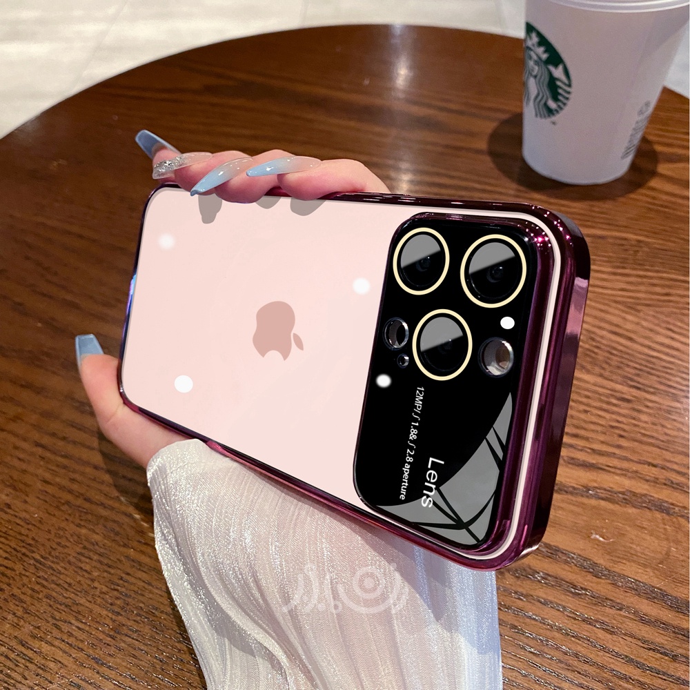 IPHONE Casing Ponsel Transparan Plating Mewah Untuk Iphone11 12 13 14 Pro Max Soft Case14 Plus Casing Pelindung Kamera Penuh Shockproof Cover