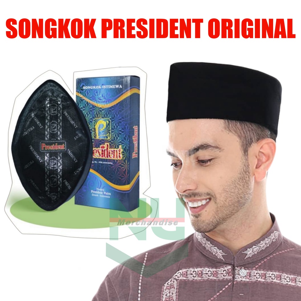 Songkok President / Songkok Hitam / Songkok Dewasa / Songkok Hitam Polos / Songkok Putih / Terbaru P