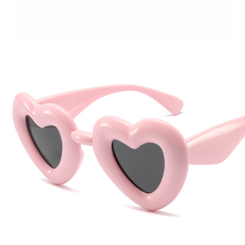 Bubble Love Kacamata Hitam Perempuan Warna Permen Lucu Peach Hati Pesta Dance Sunglasses Kartun Q Versi Kacamata