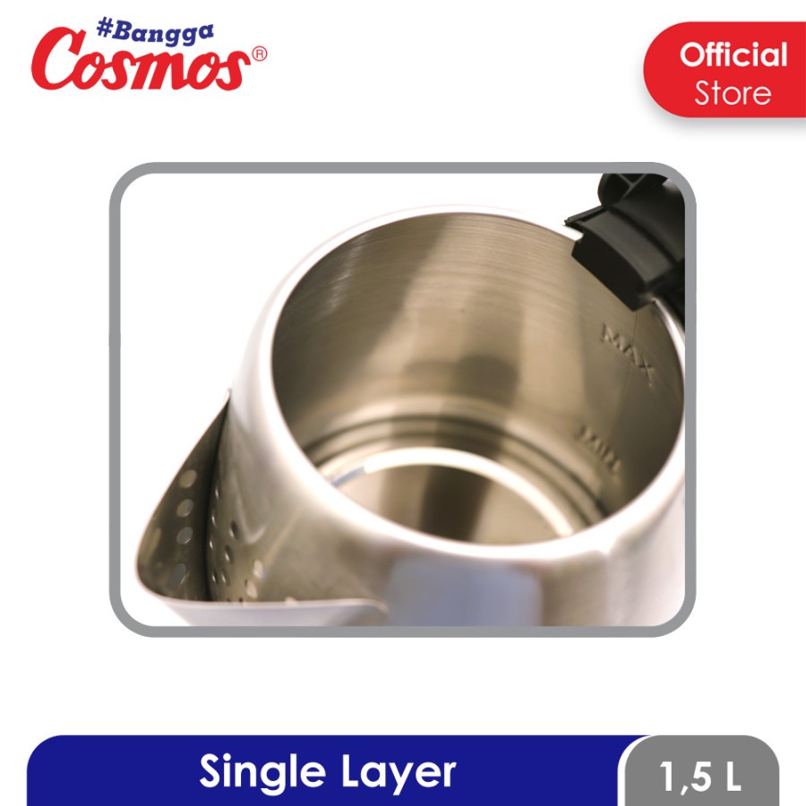 COSMOS KETEL / KETTLE / TEKO LISTRIK CTL-618 N / CTL 618 N / CTL618 N (1,5 LITER) GARANSI RESMI