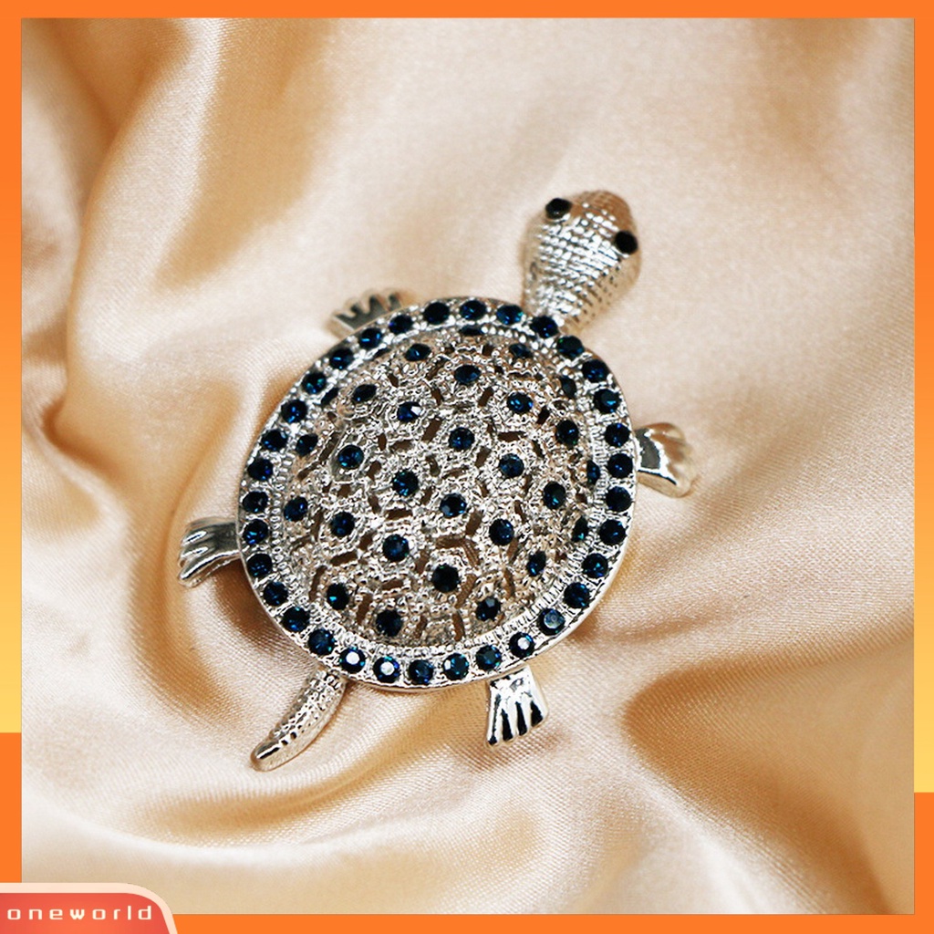 [ONE] Bros Pin Kreatif Bentuk Warna Vibrant Menggemaskan Karat-Bukti Berkilau Hias Alloy Pakaian Syal Turtle Brooch Pin Perhiasan Decor Untuk Wanita