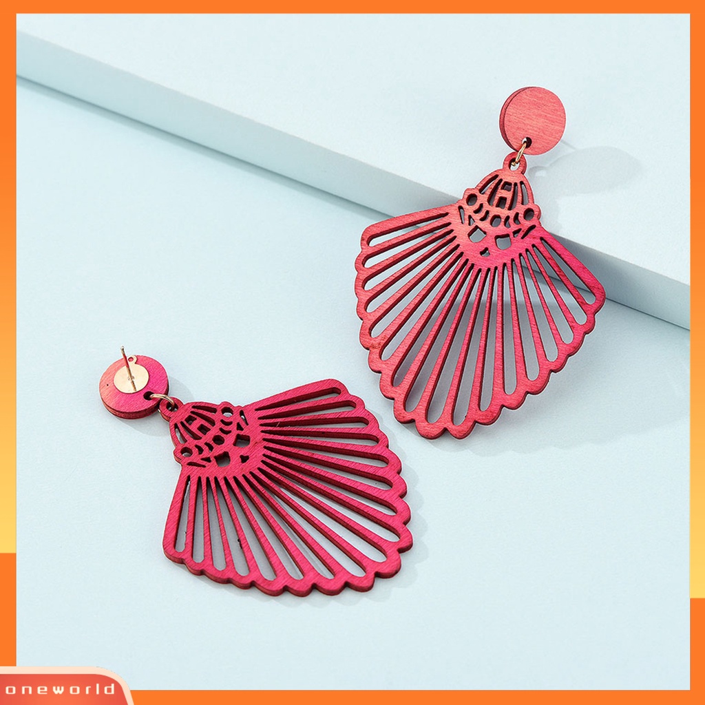 [ONE] 1pasang Anting Menjuntai Retro Geometris Berongga Diukir Permukaan Halus Buatan Tangan Hias Colorfast Tanpa Sakit Memakai Tindik Stud Earrings Perhiasan Aksesori