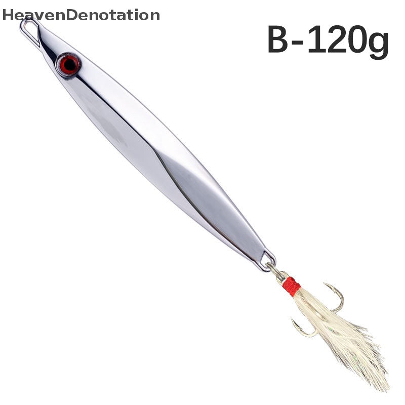 [HeavenDenotation] 1pc Umpan Pancing Laut Warna Silver 20g 30g 40g 60g 80g 100g 120g Jigging Lure Metal Fishing Lure Umpan Air Asin HDV