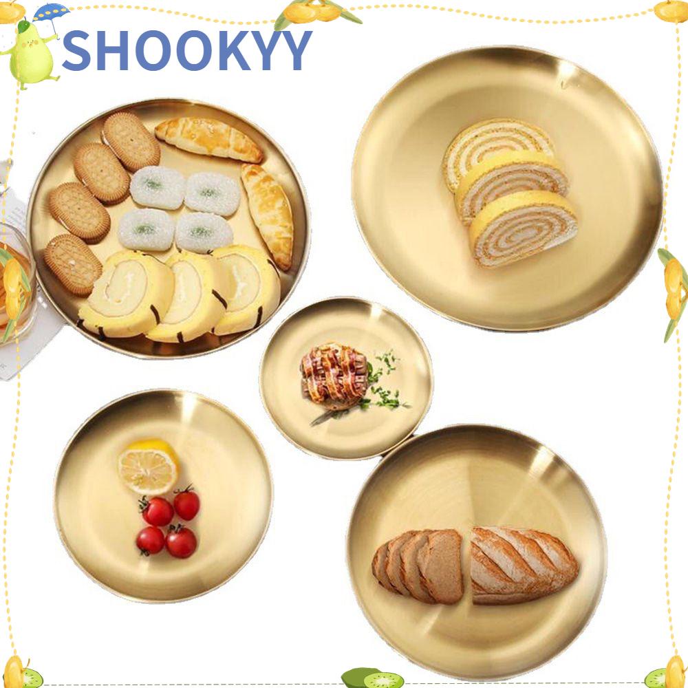 Chookyy Bone Spitting Dish14 /17 /20 /23/26CM Peralatan Makan Kue Dessert Buah Daging Metal Dining Disc