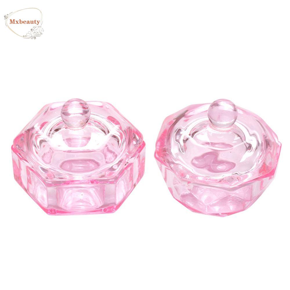 Mxbeauty Bubuk Piring Cair 1PC Alat Nail Art Profesional Transparan Manicure Aksesoris Nail Crystal Glass Cup