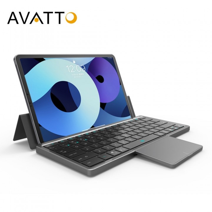 PNK23 AVATTO KF8700 Keyboard Bluetooth 5.2 Tablet Stand With Touchpad